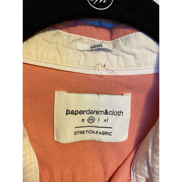 Paper Demin & Cloth Stretch Slim Fit Shirt Size M Light Coral - Picture 5 of 6